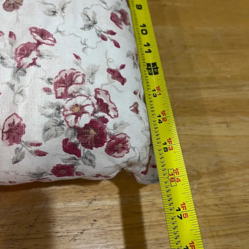 Vtg Waverly Norfolk Rose Floral Throw Pillow Red Cream 16x16 Square Cottagecore